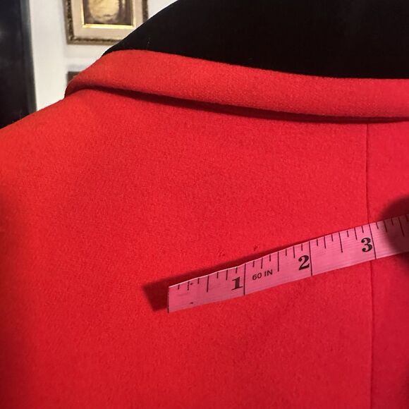 Vintage David Hayes Red Wool Dress Overcoat Buttons Lined Size 10 Made In USA - Picture 4 of 11